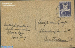 Netherlands 1946 Greeting Card To Amsterdam, Nvph No.469, Postal History - Cartas & Documentos
