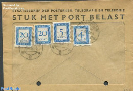Netherlands 1952 Postage Due 2x20c And 5c, 4c, Postal History - Storia Postale