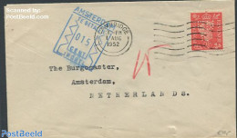 Netherlands 1952 Letter To The Mayor Of Amsterdam, Postage Due 15c, Postal History - Briefe U. Dokumente