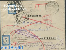 Netherlands 1957 Postage Due 2x5cent, Postal History - Storia Postale