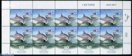 Israel 2017 Dolphin Research M/s, Joint Issue Portugal, Mint NH, Nature - Transport - Sea Mammals - Ships And Boats - Ungebraucht (mit Tabs)