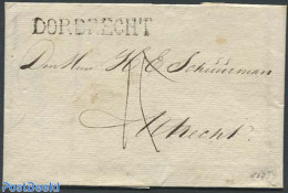 Netherlands 1828 Folding Letter From Dordrecht To Utrecht With Dordrecht Mark, Postal History - ...-1852 Precursores