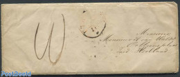 Netherlands 1850 Littele Envelope With A Folded Letter. From Montfoort, Postal History - ...-1852 Precursores