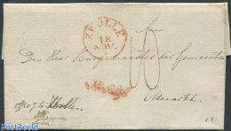 Netherlands 1837 Folding Letter From Zwolle To Oldenmark, Postal History - ...-1852 Préphilatélie
