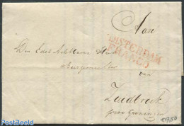 Netherlands 1827 Folding Letter From Amsterdam To Zuidbroek, Postal History - ...-1852 Precursores