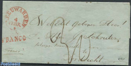 Netherlands 1838 Folding Cover From Leeuwarden To Dordrecht, Postal History - ...-1852 Precursores