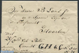 Netherlands 1841 Folding Letter From Leiden To Haarlem, Postal History - ...-1852 Precursores