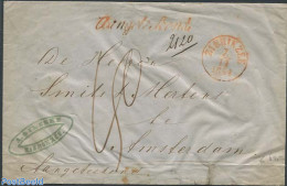 Netherlands 1854 Registered Envelope From Zierikzee To Amsterdam With Z Zierikzee Mark, Postal History - Brieven En Documenten