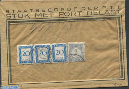 Netherlands 1947 Postage Due 3x20 C And 3 C, Postal History - Cartas & Documentos