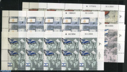 Israel 2003 Flag History 4 M/s, Mint NH, History - Flags - Unused Stamps (with Tabs)