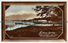 R114280 Greetings. A Happy Birthday. Lake And Mountains. RP. 1928 - Monde