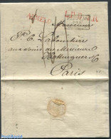 Netherlands 1819 Folding Letter From Almelo To Paris With Oktober 1819 Mark, Postal History - ...-1852 Precursori