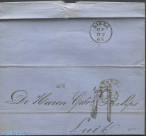 Netherlands 1863 Folding Letter From Rotterdam To Luik, With Liege/Luik Mark, Postal History - Cartas & Documentos