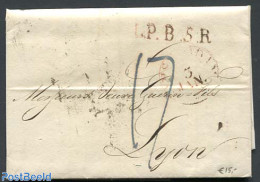 Netherlands 1833 Folding Letter From Amsterdam To Lyon, Postal History - ...-1852 Prephilately