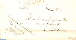 Netherlands 1826 Folding Cover From Winschoten To Noordbroek, Postal History - ...-1852 Préphilatélie