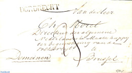 Netherlands 1814 Folding Letter From Dordrecht To Brussels, Postal History - ...-1852 Prephilately