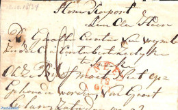 Netherlands 1834 Folding Letter To Sneek, Postal History - ...-1852 Préphilatélie