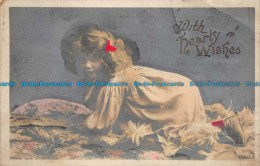 R113325 Greetings. With Hearty Wishes. Girl. 1906 - Monde