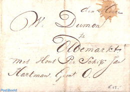 Netherlands 1825 Hand Writed Invoice From Zaanstad To Gent, Belgium, Postal History - ...-1852 Precursores