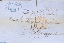 Netherlands 1865 Folded Cover From Rotterdam To S Hertogenbosch, Seamail: P.vismans.Jr.Rotterdam, Postal History - Covers & Documents