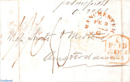 Netherlands 1843 Folding Cover From Manchester To Amsterdam, Postal History - ...-1852 Vorläufer