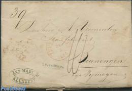 Netherlands 1853 Letter From Klundert To Zevenbergen With Both Marks, Postal History - Lettres & Documents