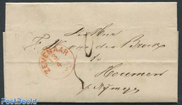 Netherlands 1860 Folding Letter From Zevenaar (see Mark) To Nijmegen, Postal History - Storia Postale