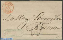 Netherlands 1869 Folding Cover From Hoorn To Rotterdam, With Both Hoorn And Rotterdam Marks., Postal History - Cartas & Documentos