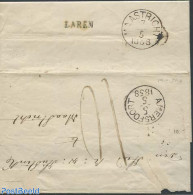 Netherlands 1858 Folding Cover To Maastricht From Amersfoort, Via Laren. See Laren, Maastricht And Amersfoort Marks, P.. - Briefe U. Dokumente