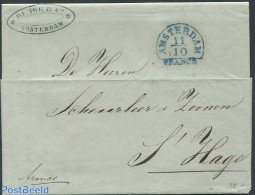 Netherlands 1845 Seamail From Amsterdam To The Hague, Postal History - ...-1852 Precursores