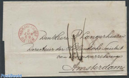 Netherlands 1869 Folding Letter From The Hague To Amsterdam, Postal History - Brieven En Documenten