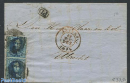 Belgium 1856 Folding Letter From Antwerpen To Utrecht. See Anvers Mark., Postal History - Covers & Documents