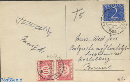 Belgium 1954 Postcard To Brussels , Postal History - Cartas & Documentos