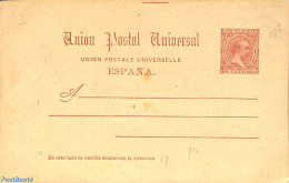 Spain 1889 Postcard, 10C, Bottom Text 52.5mm, Unused Postal Stationary - Briefe U. Dokumente