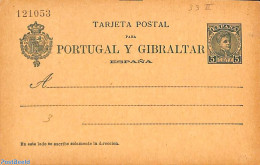 Spain 1903 Postcard, 5c, With Control Number, Unused Postal Stationary - Covers & Documents