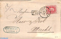 Belgium 1873 Folding Invoice From Belgium To Utrecht, Postal History - Briefe U. Dokumente
