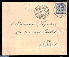 Switzerland 1907 Condolence Envelope To Paris, Postal History - Lettres & Documents