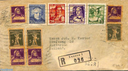 Switzerland 1934 Registered Envelope To Amsterdam , Postal History - Covers & Documents