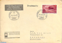 Switzerland 1947 Envelope From Bern To Enschede, Holland. See Bern Mark. , Postal History - Covers & Documents