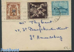 Belgium 1952 Little Envelope From Belgium To Amsterdam, Postal History - Lettres & Documents