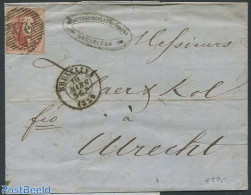 Belgium 1859 Seamail From Brussels To Utrecht , Postal History - Briefe U. Dokumente