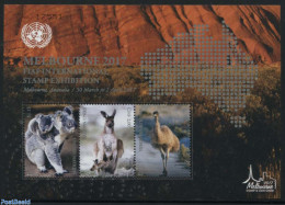 United Nations, Vienna 2017 Melbourne Stamp Show S/s, Joint Issue UN Geneva, New York, Mint NH, Nature - Various - Ani.. - Emissions Communes