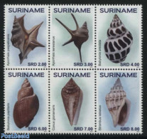Suriname, Republic 2017 Shells 6v [++], Mint NH, Nature - Shells & Crustaceans - Vie Marine