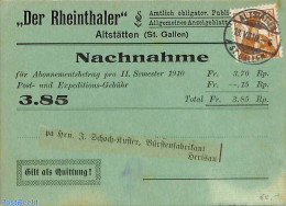 Switzerland 1910 'Nachnahme' From St.Gallen To Herisau, Postal History - Brieven En Documenten