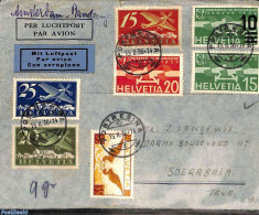 Switzerland 1936 Airmail From Switzerland To Soerabaia, Indonesia Via Amsterdam , Postal History - Storia Postale