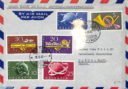 Switzerland 1949 Airmail From Basel To Platz, With Basel Mark , Postal History - Brieven En Documenten