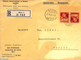 Switzerland 1926 Envelope To Zurich. Registered In Bern, Postal History - Lettres & Documents