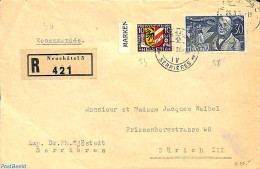 Switzerland 1931 Envelope To Zurich. Registered In Neuchatel, Postal History - Covers & Documents