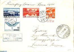 Switzerland 1940 Unopened Letter From Locarno To Laussane, Postal History - Brieven En Documenten
