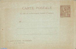 Monaco 1891 Reply Paid Postcard 10/10c, Unused Postal Stationary - Cartas & Documentos